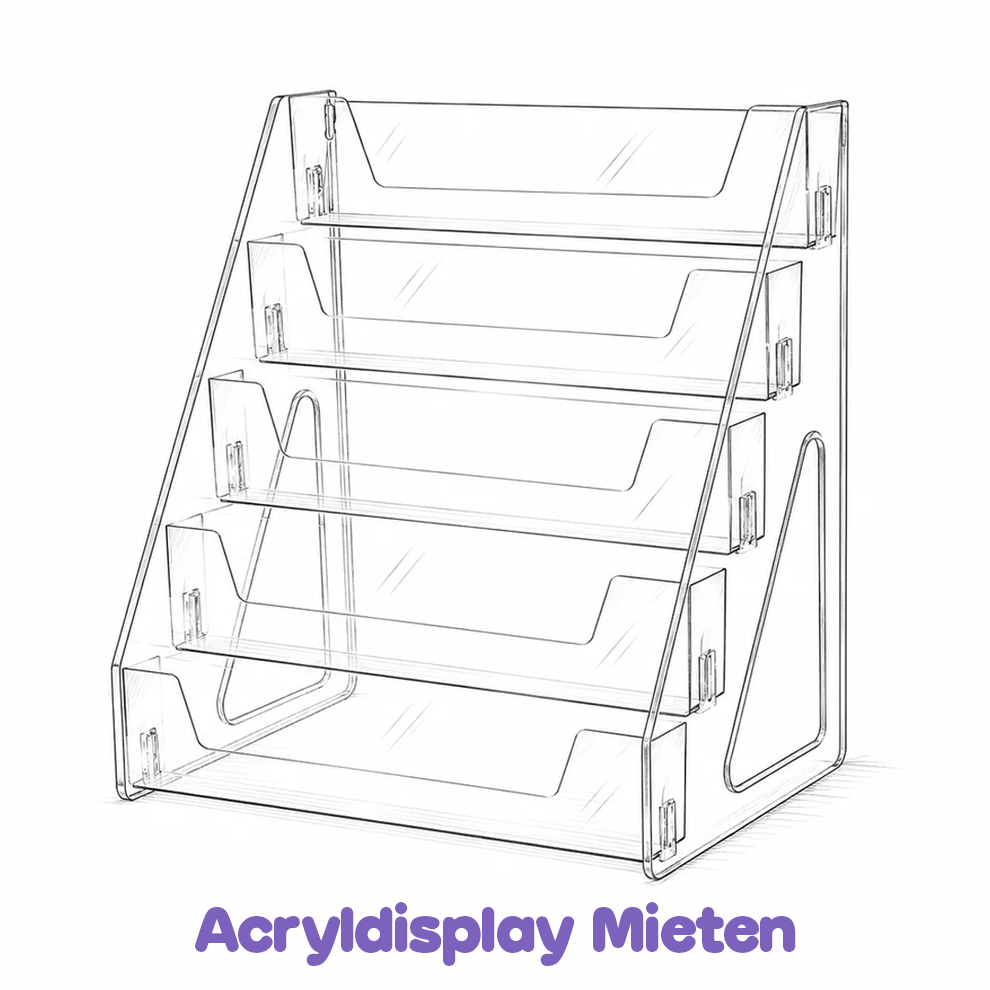 Mietbares Acryldisplay