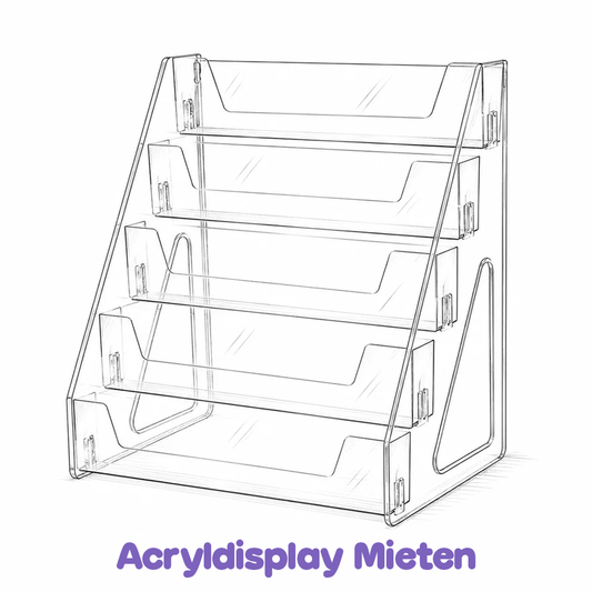 Mietbares Acryldisplay